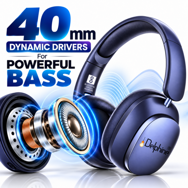 Delphine® 40mm Bass Headphones Ad Delphine® 40mm Bass Headphones Ad