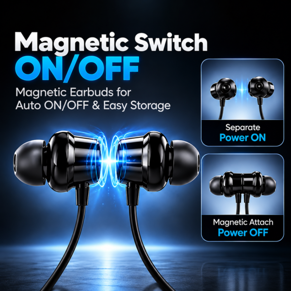 Magnetic Switch Earbuds ON_OFF