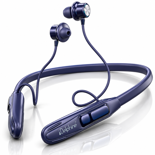 Navy Delphine Neckband Earphones